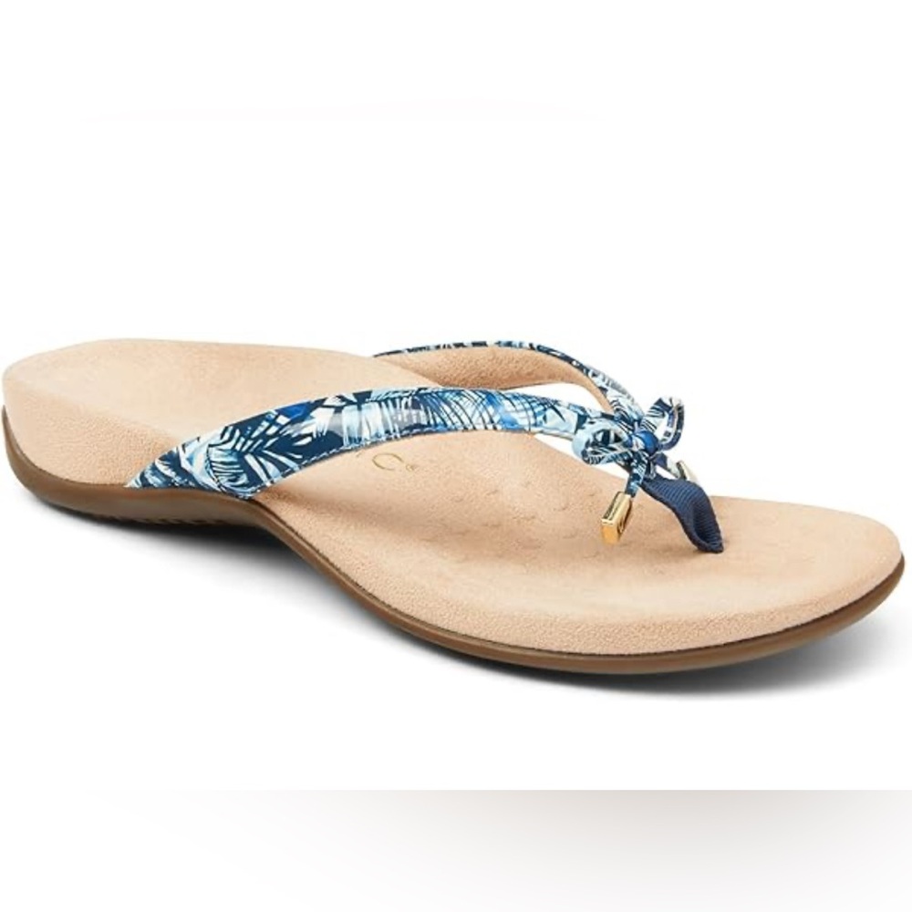 Vionic Blue and Tan Patterned Sandals‎
